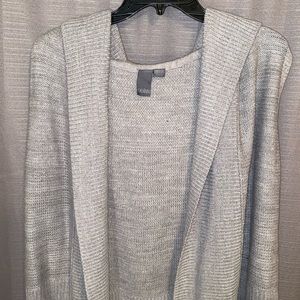 Grey Knitted Sleeveless Cardigan